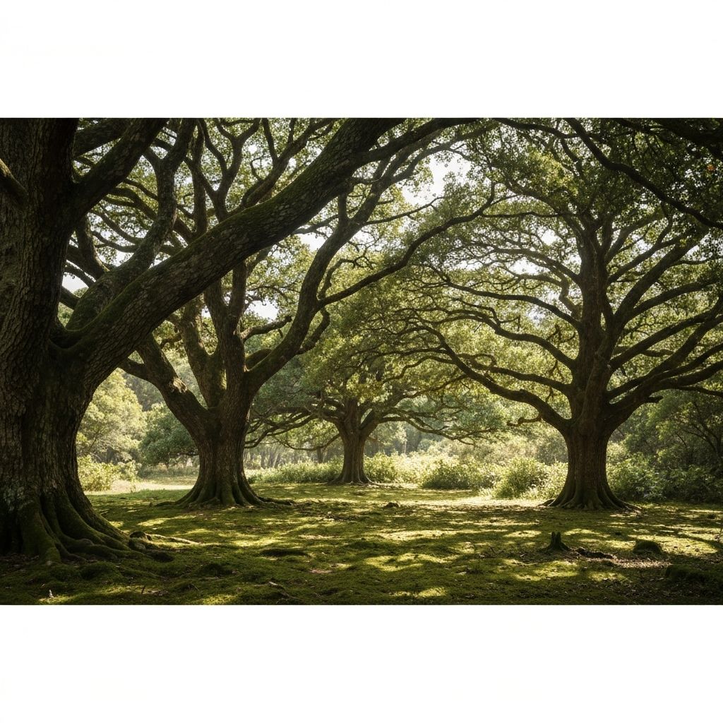Peaceful forest nature landscape